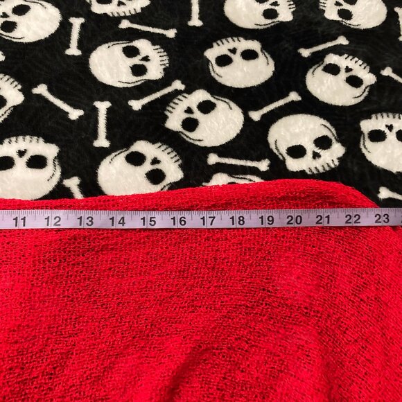 XCEPTION Red crochet open front cardigan ~ LARGE XL 1X 2X lettuce hem sweater - Picture 7 of 10